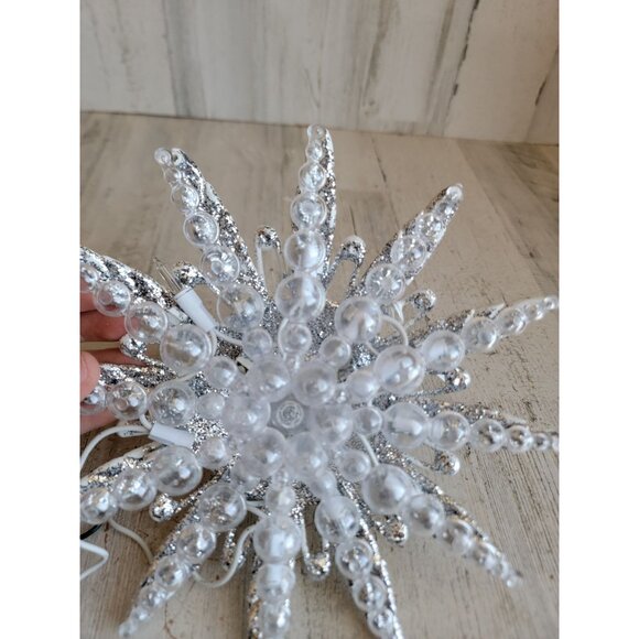 Light up large star AS IS silver Xmas hanging unique home decor - Picture 7 of 10